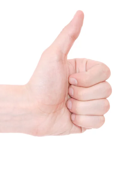 Man`s hand thumbs up sign. — Stock Photo, Image