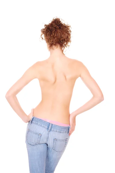 Kobieta ubrana w dżinsy — Zdjęcie stockowe