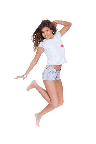 Salto menina — Fotografia de Stock