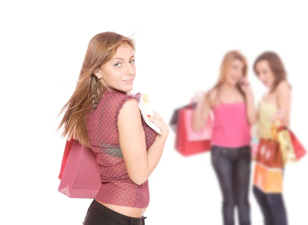 Grupo de chicas de compras — Foto de Stock