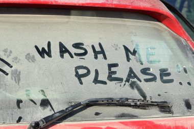 Window of dirty car