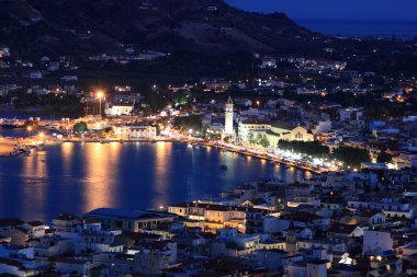 Nigh view on Zante town clipart