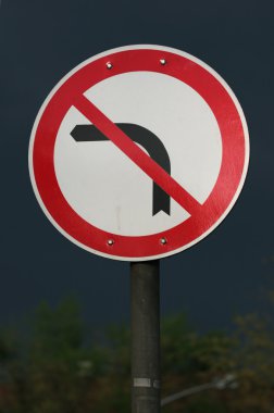 Traffic sign - no left turn clipart