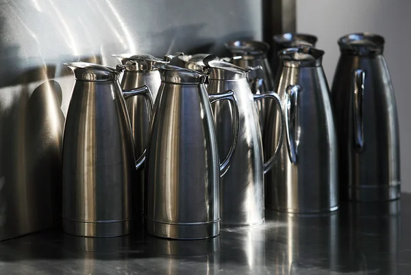 Stainless pitchers — Stock Photo, Image