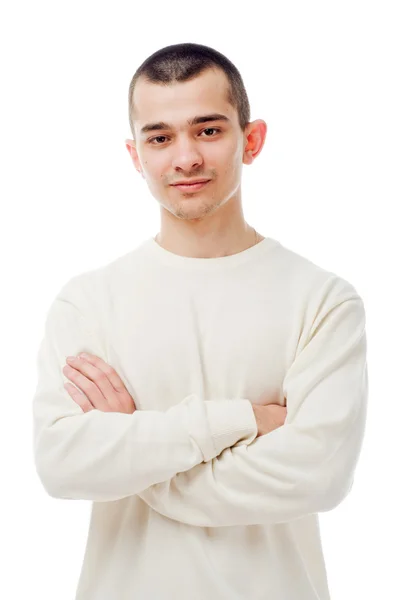 Молода людина на білому тлі — стокове фото
