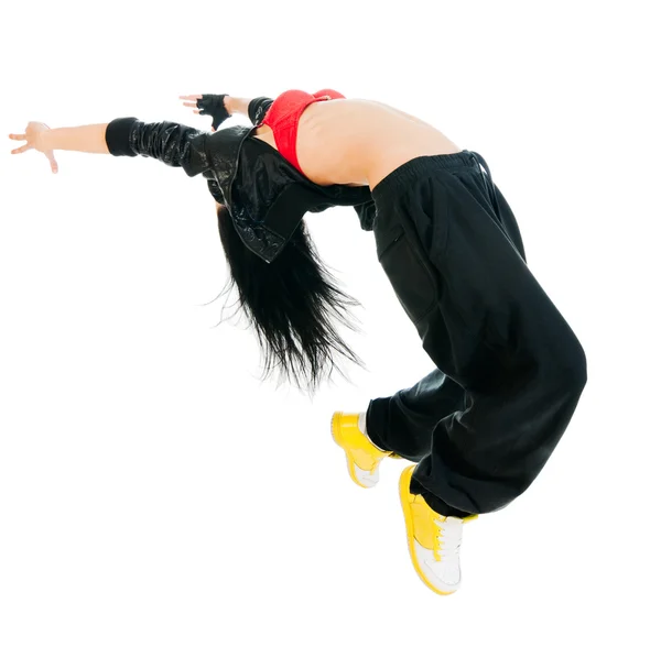 화이트에 활성 힙합 댄서 — 스톡 사진
