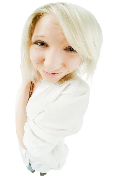 Ładny blond nastolatka — Zdjęcie stockowe