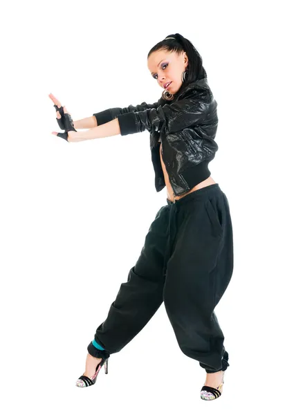 Dançarino de hip-hop ativo em branco — Fotografia de Stock