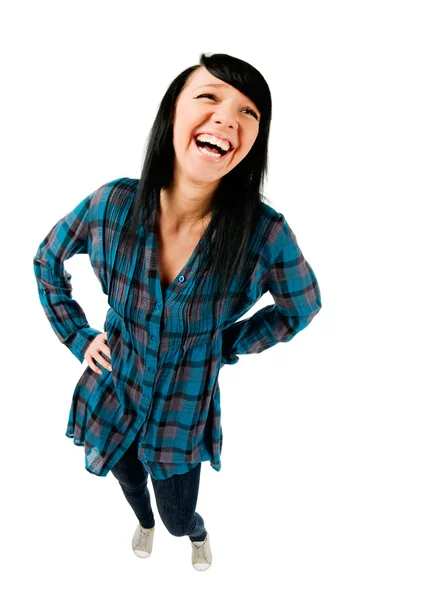 Nettes Teenager-Mädchen lacht — Stockfoto