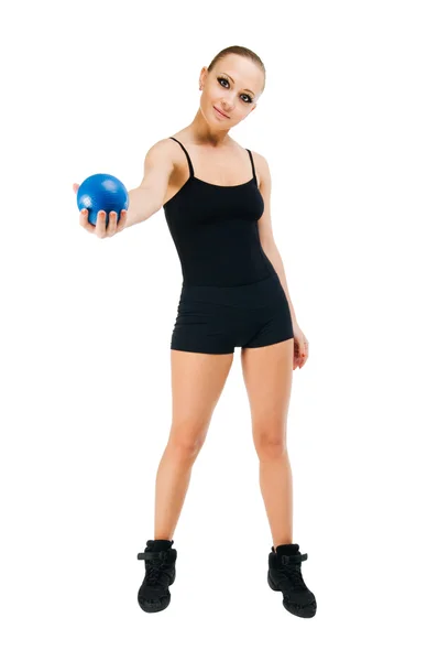 Beautiful fit red girl working out — Stock Photo, Image