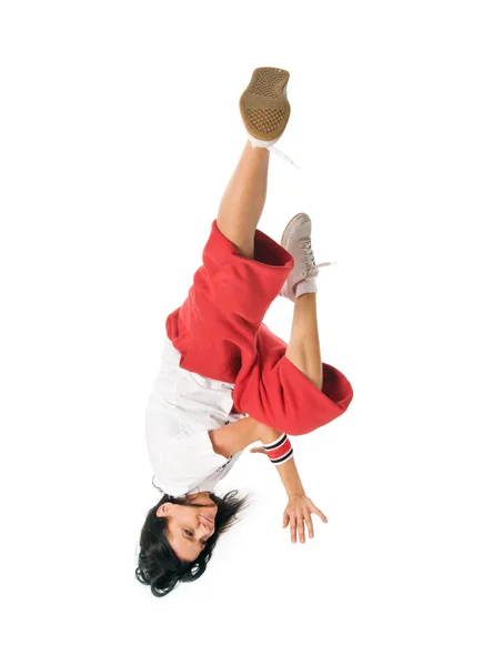 Cool move by breakdancer girl — Stock Photo, Image
