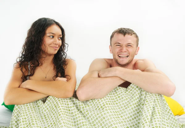 Young couple in bed — Stock Photo, Image