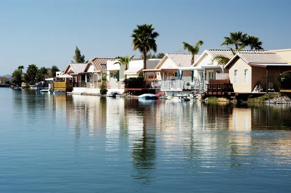 stock image Houses on a pond 3