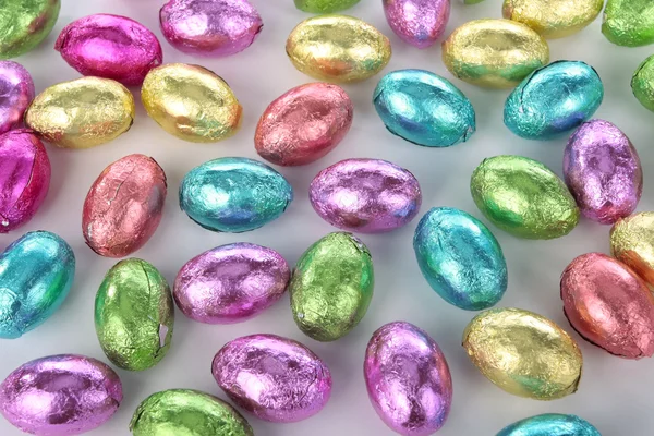 Colorefd easter eggs over white — Stock Photo, Image
