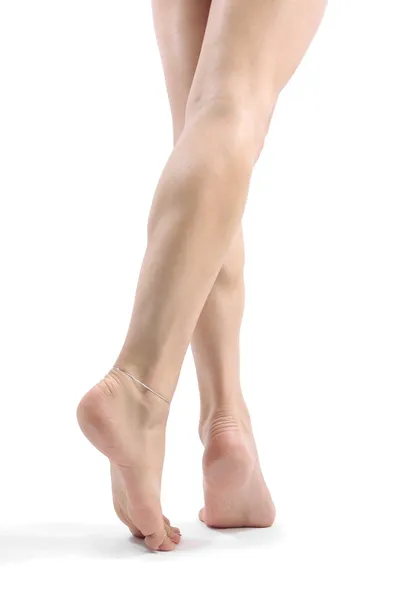 Pernas e pés isolados sobre branco — Fotografia de Stock