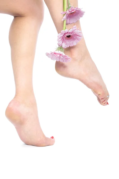 Nohy a chodidla s izolované na bílém — Stock fotografie