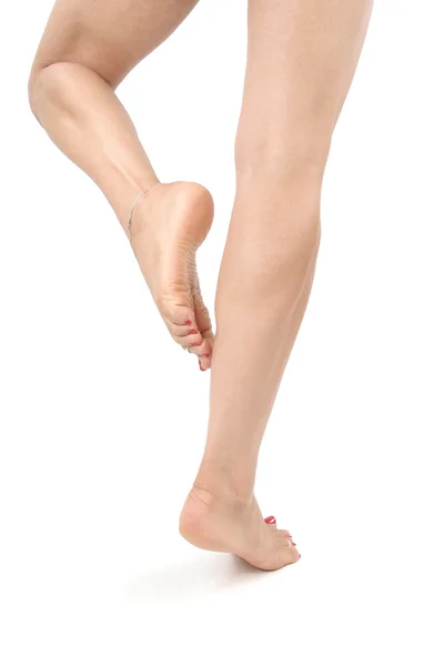 De benen van de vrouw over Wit — Stockfoto