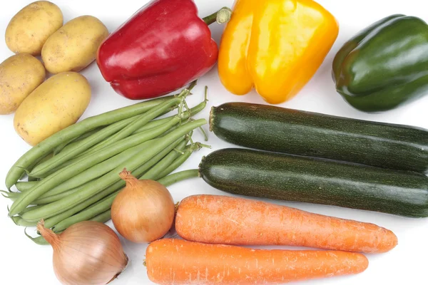 Campuran sayuran di atas putih — Stok Foto
