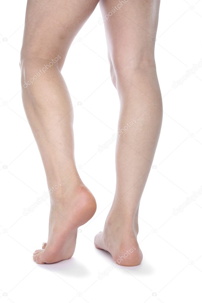 Woman legs isolated over white background