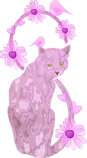 Кот в цвете — стоковое фото