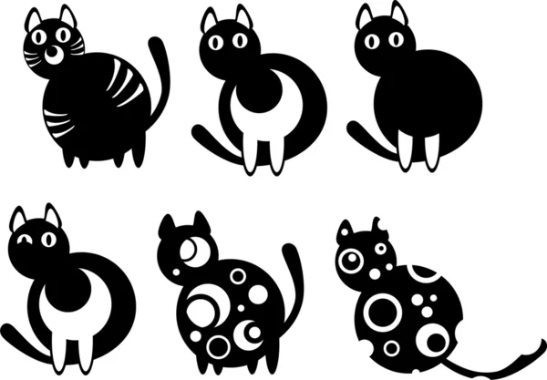 Okrągłe koty — Wektor stockowy