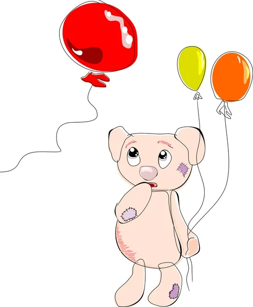 Bear with Balloons — Stock Vector