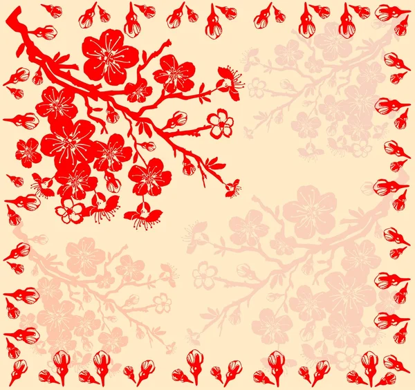 Branche des fleurs de cerisier — Image vectorielle