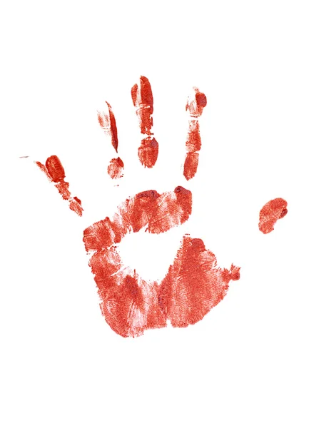 Кровавый отпечаток руки — стоковое фото