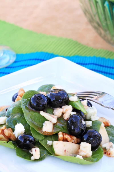 Salát s listovým špenátem a gorgonzolou — Stock fotografie