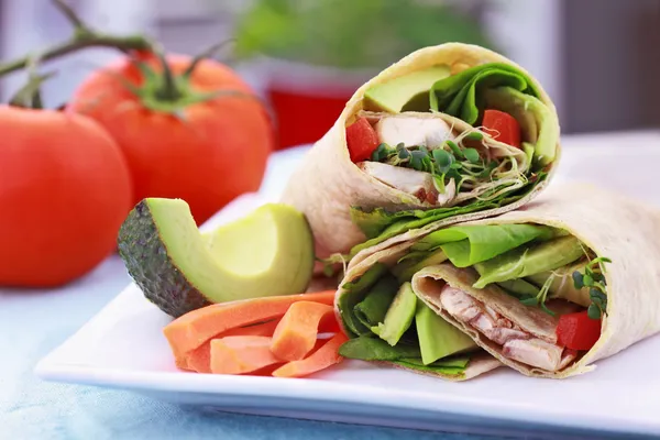 Vegetarische sandwich wrap — Stockfoto