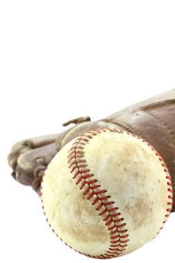 Old Baseball and Mit clipart