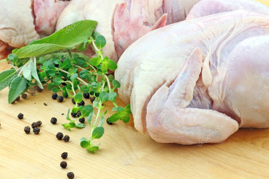 Fresh Chickens and Herbs ⬇ Stock Photo, Image by © StephanieFrey 3267600