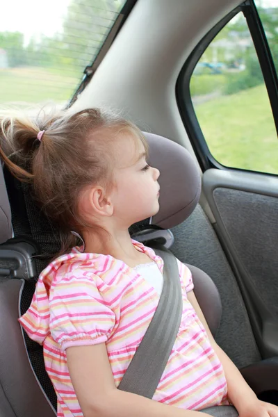 stock image Child Looking Out Car Window