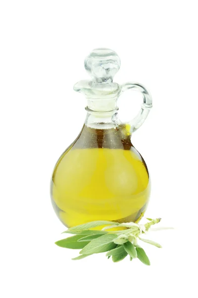Olivový olej a bylinky — Stock fotografie