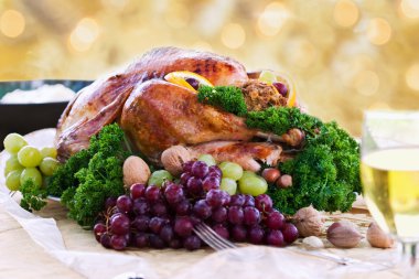 Roasted turkey for the holidays clipart