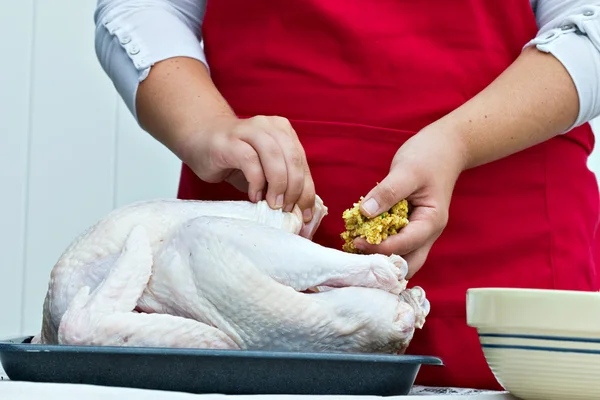 Preparação de uma Turquia — Fotografia de Stock