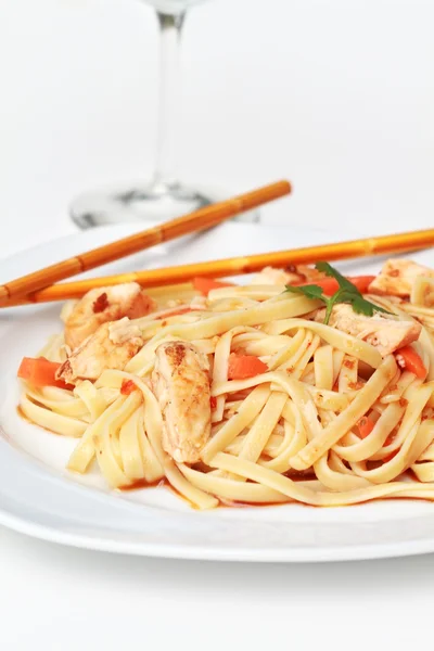 Aziatische kip pasta — Stockfoto