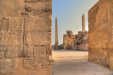 Two obelisks in Karnak temple clipart