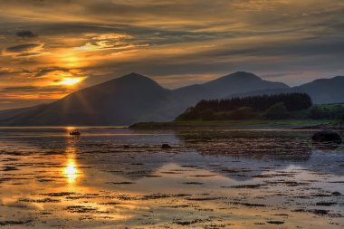 Sunset over Loch Linnhe clipart