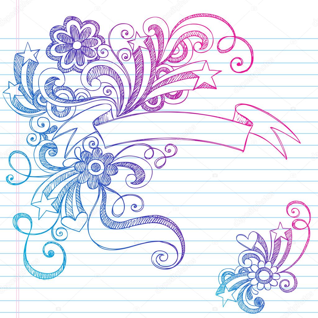 Banner Scroll Sketchy Doodles Vector Illustration Design Stock Vector Image By C Blue67