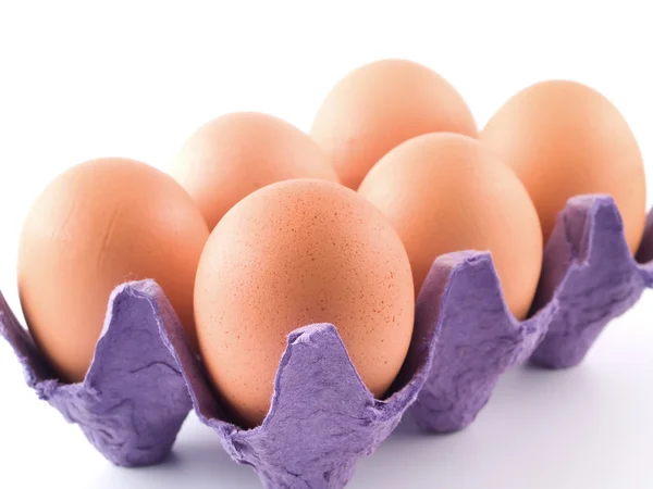 Brown Eggs in a Carton — Stock Photo, Image
