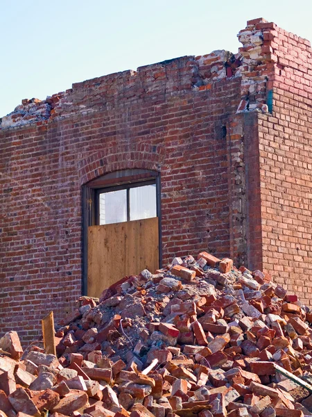 A demolition site with a pile of brick — Stock Photo, Image