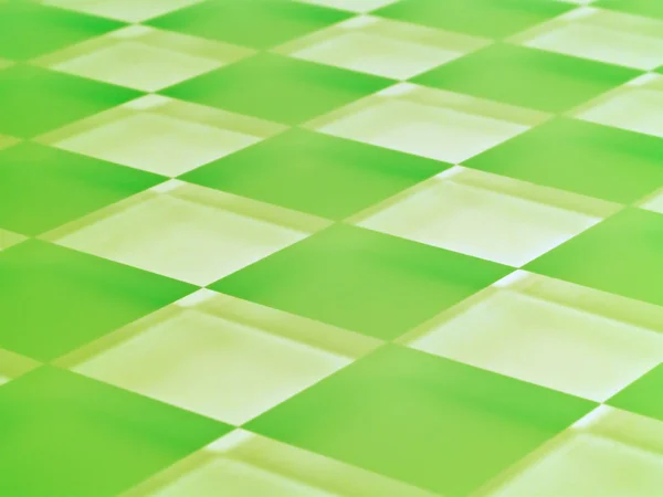 Milchglas Schachbrett in lindgrün — Stockfoto