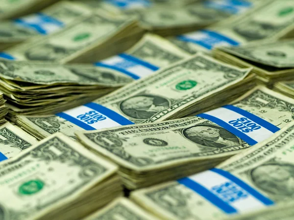 Bundles of U.S. One Dollar Bills — Stock Photo, Image