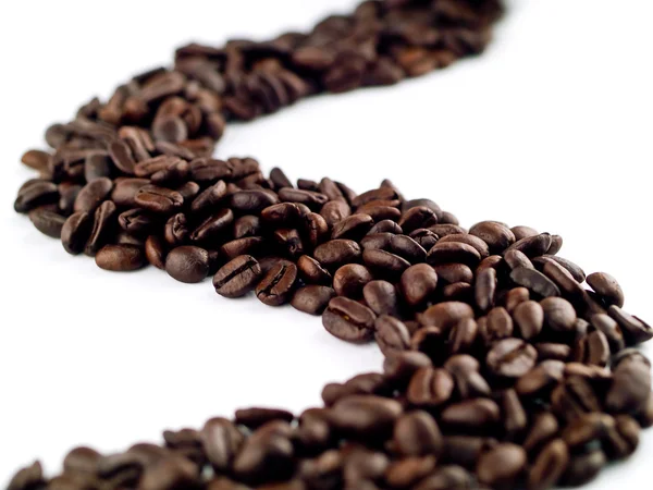 Whole Coffee Beans on a White Background — Stock Photo, Image