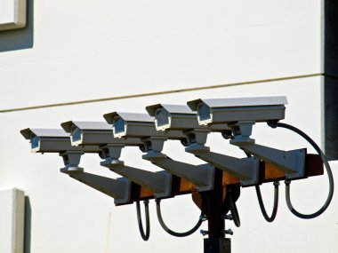 Group of Five Security Cameras clipart