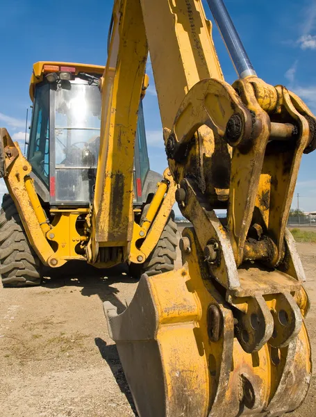 Heavy Duty construction equipment parked at work site — Stock Photo, Image