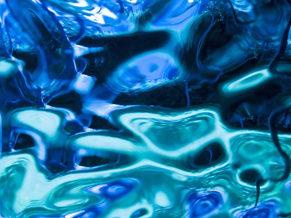 Abstract of a Blue-tone Glass Block Window — Stock Photo, Image