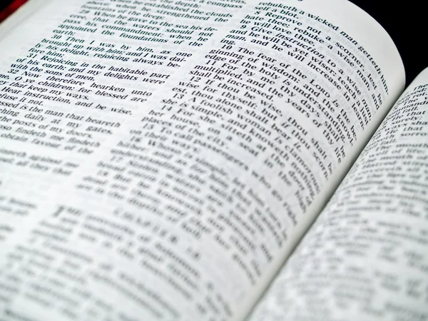 De Bijbel geopend aan het boek van spreekwoorden — Stockfoto