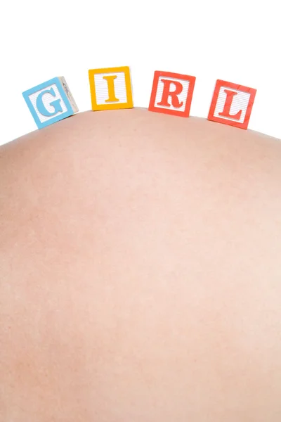 Těhotné břicho bloky — Stock fotografie